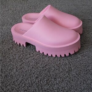 Pink Women's Platform Mules